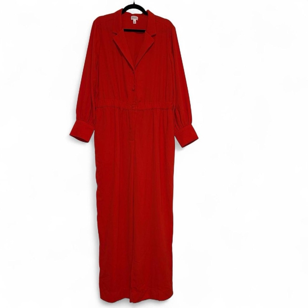 Katie Sturino The Drop cherry red wide-leg jumpsuit